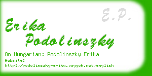 erika podolinszky business card